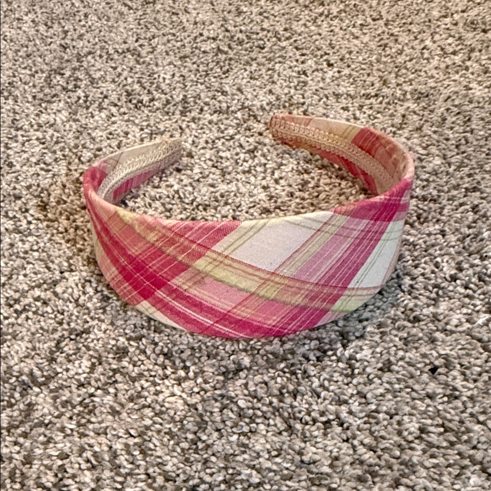 Pink Plaid Headband